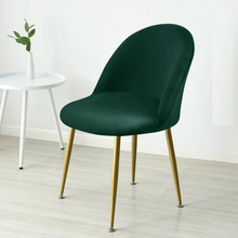Load image into Gallery viewer, Elastic Velvet Chair Covers - Stretch Low Back Slipcovers for Dining and Makeup Chairs