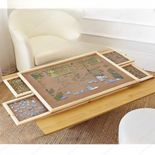 Load image into Gallery viewer, Wooden Puzzle Table with Storage Drawers for Up to 1500 Pieces