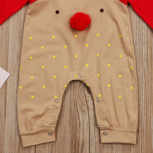 Load image into Gallery viewer, Christmas Reindeer Baby Bodysuit and Hat Set