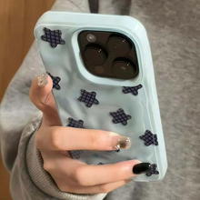 Load image into Gallery viewer, Cartoon Black Checkered Star Pattern Korean Style Shockproof Soft iPhone Case