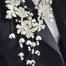 Load image into Gallery viewer, Elegant Multi Layer Waterfall White Flower Tassel Necklace for Women