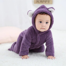 Load image into Gallery viewer, Cozy Fleece Newborn Baby Animal-Themed Winter Romper