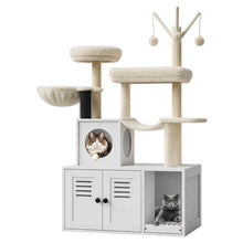 Load image into Gallery viewer, Cat Tree with Integrated Litter Box for Indoor Cats