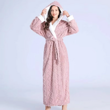Load image into Gallery viewer, Plush Long Hooded Robe Soft Breathable Fabric
