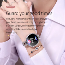 Load image into Gallery viewer, Luxury Women’s Smart Fitness Watch with Crystal Design and Health Tracking