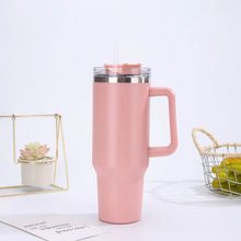 Load image into Gallery viewer, Stainless Steel Insulated Tumbler with Straw and Handle – 40 oz Large Capacity Thermal Cup