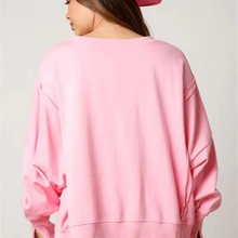 Load image into Gallery viewer, Womens Long Sleeve Cotton Sweatshirt Top with Crew Neck and Casual Print