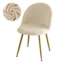 Load image into Gallery viewer, Elastic Velvet Chair Covers - Stretch Low Back Slipcovers for Dining and Makeup Chairs