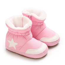 Load image into Gallery viewer, Toddler Girls Winter Sock Shoes with Heart Embroidery, Elastic Ankle Warm Booties
