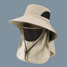 Load image into Gallery viewer, UV Protection Outdoor Sun Hat with Wide Brim and Neck Flap for Hiking, Fishing, and Camping