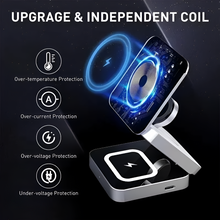 Load image into Gallery viewer, 3-in-1 Magnetic Wireless Charger - Fast Foldable Charging Station for Samsung, iPhone & AirPods