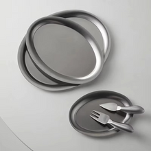 Load image into Gallery viewer, Premium Stainless Steel Oval Dinner Plates for Everyday Meals and Entertaining