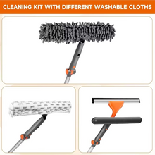 Load image into Gallery viewer, Rotatable Window Squeegee and Cleaning Kit with Extendable Pole