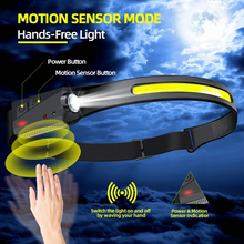 Load image into Gallery viewer, Ultra-Bright LED Rechargeable Headlamp with Motion Sensor Control