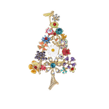 Load image into Gallery viewer, Christmas Rhinestone Tree Brooch Pin for Women and Men