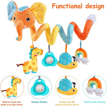 Load image into Gallery viewer, Elephant Spiral Sensory Activity Toy for Car Seat, Stroller, and Crib