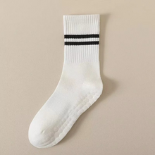 Load image into Gallery viewer, Unisex Mid-Calf Striped Yoga Socks - Non-Slip, Sweat-Absorbing, Odor-Control