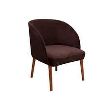 Load image into Gallery viewer, Velvet Armchair Slipcover with Elastic Fit for Curved Armrest Dining Chairs