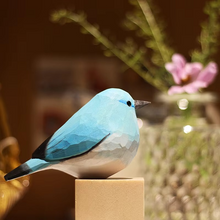 Load image into Gallery viewer, Handcrafted Mountain Blue Robin Wood Sculpture