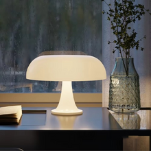 Load image into Gallery viewer, Modern Danish Mushroom Table Lamp – Minimalist Orange Bedside Light
