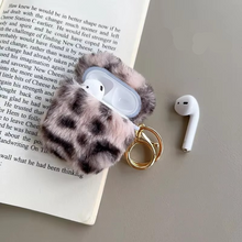 Load image into Gallery viewer, Leopard Plush AirPods Case, Luxury Soft Fur Protective Cover