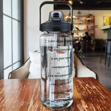 Load image into Gallery viewer, Large 68oz Sports Water Bottle with Straw and Time Marker for Gym and Outdoor Fitness
