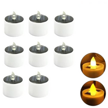 Load image into Gallery viewer, Solar Powered LED Tea Light Candles, Flameless Waterproof Outdoor Rechargeable Decor Lights, 1-10 Pack