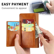 Load image into Gallery viewer, Premium Leather iPhone Flip Wallet & Stand Case