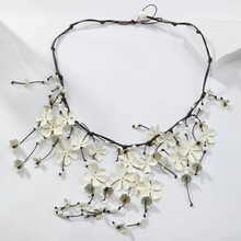 Load image into Gallery viewer, Elegant Multi Layer Waterfall White Flower Tassel Necklace for Women
