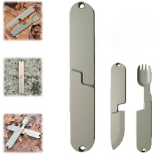 Load image into Gallery viewer, Compact 2-in-1 Camping Cutlery Set - Detachable Knife and Fork, Ideal for Travel