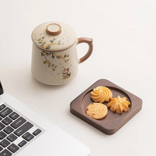 Load image into Gallery viewer, Chinese Style Ceramic Mug with Lid and Built In Tea Filter, 13.5 oz