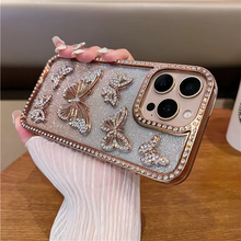 Load image into Gallery viewer, Luxury Glitter Butterfly Rhinestone Case for iPhone