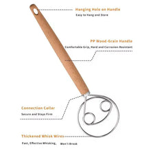 Load image into Gallery viewer, Bread Dough Whisk with Open Coil Design and Beechwood Handle