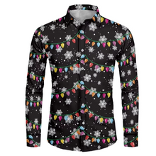 Load image into Gallery viewer, Mens 3D Snow Scene Christmas Shirt with Long Sleeves and Classic Lapel