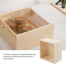 Load image into Gallery viewer, Rustic Unfinished Wooden Storage Box with Sliding Lid – Jewelry, Keepsake, and Gift Chest