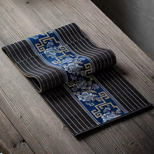 Load image into Gallery viewer, Vintage Embroidered Bamboo Tea Table Runner