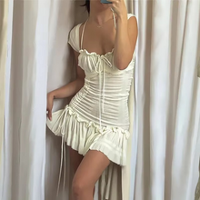 Load image into Gallery viewer, Women's Y2K Fairy Short Ruched Drawstring Sundress