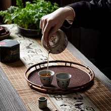 Load image into Gallery viewer, Vintage Embroidered Bamboo Tea Table Runner