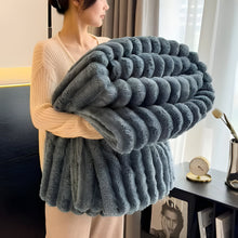 Load image into Gallery viewer, Luxurious Faux Rabbit Fur Plush Throw Blanket - Perfectly Warm and Soft for Your Home