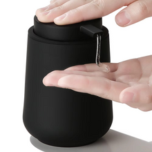 Load image into Gallery viewer, Matte Black Liquid Hand Soap Dispenser 11oz Modern Refillable Plastic Bottle for Bathroom and Kitchen Counter