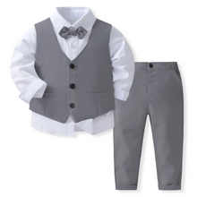 Load image into Gallery viewer, Boys Formal Cotton Outfit Set for Toddlers and Kids