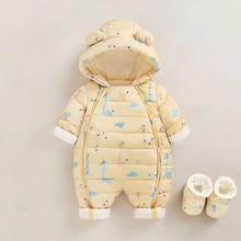 Load image into Gallery viewer, Cozy Fleece Hooded Romper for Babies and Toddlers