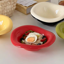 Load image into Gallery viewer, Ceramic Wave Style Salad and Dessert Bowl