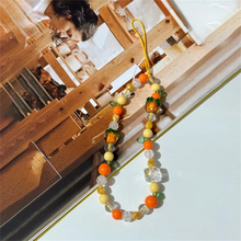 Load image into Gallery viewer, Cute 3D Orange Persimmon Beaded Phone Chain Charm