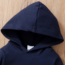 Load image into Gallery viewer, Baby Boy Outfit Set, Long Sleeve Hoodie Romper and Pants, 0–24 Months