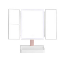 Load image into Gallery viewer, LED Light Vanity Mirror with Tri-Fold Magnification and Adjustable Brightness