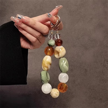 Load image into Gallery viewer, Retro Beaded Alien Charm Phone Strap and Keychain