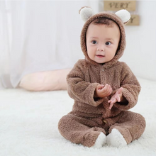 Load image into Gallery viewer, Cozy Fleece Newborn Baby Animal-Themed Winter Romper