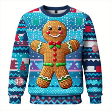 Load image into Gallery viewer, Gingerbread Man 3D Printed Ugly Christmas Crewneck Sweatshirt for Men