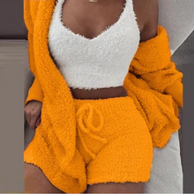 Load image into Gallery viewer, Women's Cozy Winter Pajama Set with Long Sleeve Crop Top and Pants